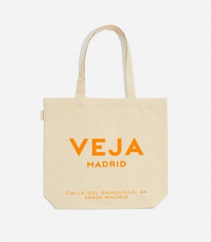 Accessori Donna Veja Tote Bag Cotton Areia Beige | Italy-207436