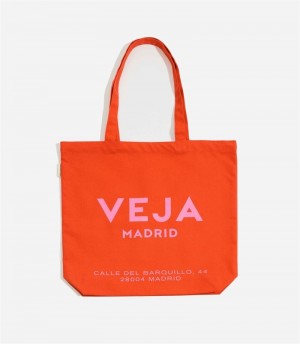 Accessori Donna Veja Tote Bag Cotton Rosse | Italy-703629