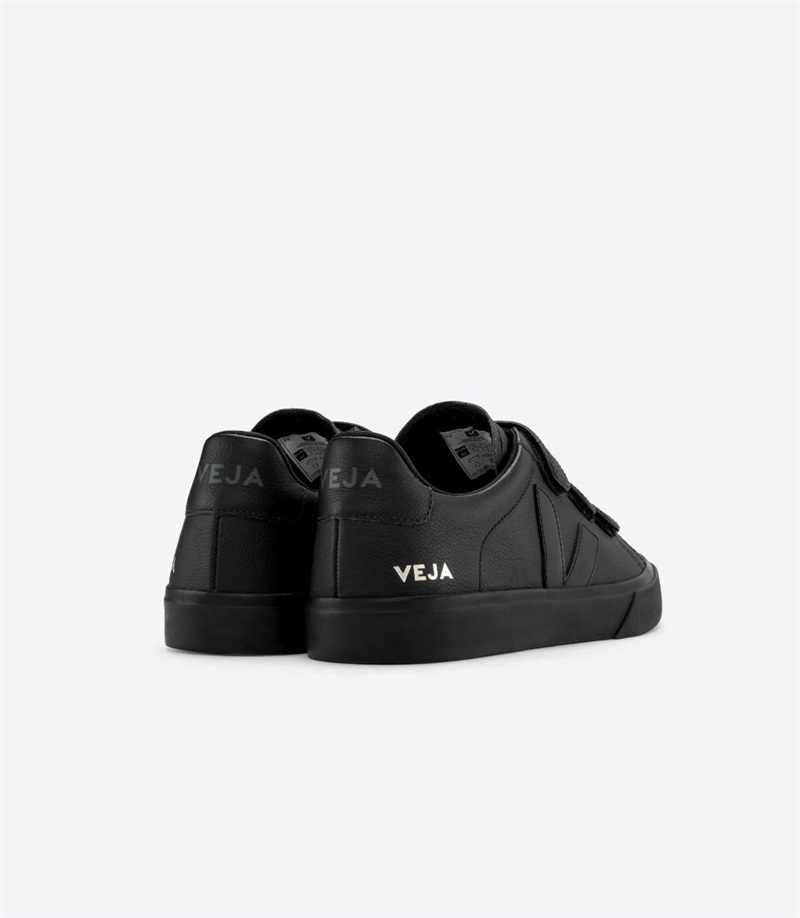 Sneakers Donna Veja Recife Chromefree Leather Full Nere | Italy-972063